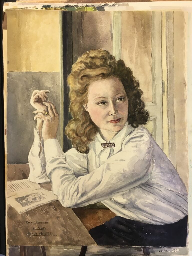SAITO Ei Ichi (né en 1920). - Denisa Armandovna - Aquarelle sur papier, signée,…