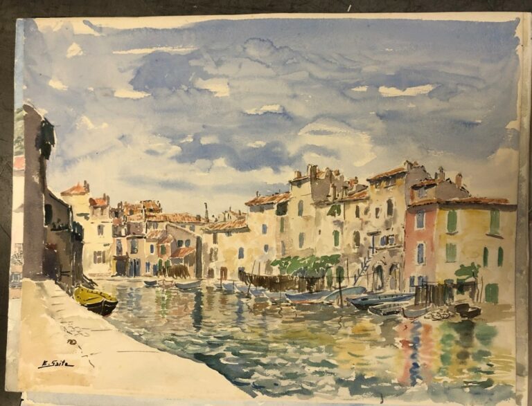 SAITO Ei Ichi (né en 1920). - Vues de villages provençaux - Deux aquarelles sur…