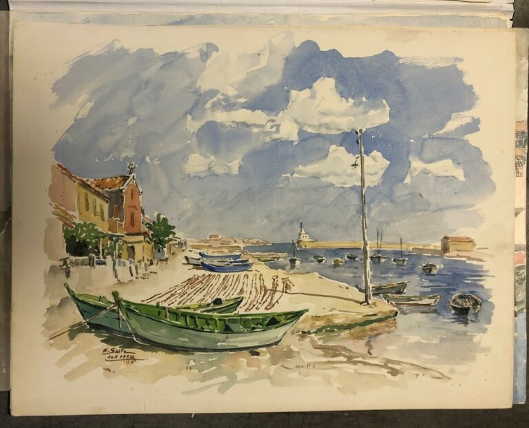 SAITO Ei Ichi (né en 1920). - Vues de villages provençaux - Deux aquarelles sur…