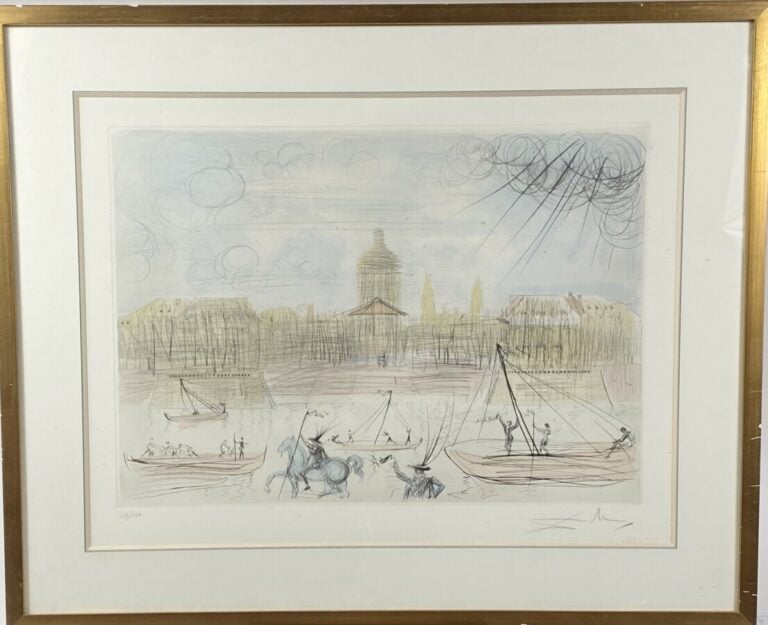 Salvador DALI (1904 - 1989) - L'Académie de Paris, 1971 (Löpsinger 514) - Eau-f…
