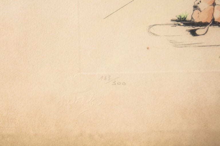 Salvador DALI (1904-1989). - Le passage des éléphants - Gravure en couleurs, si…