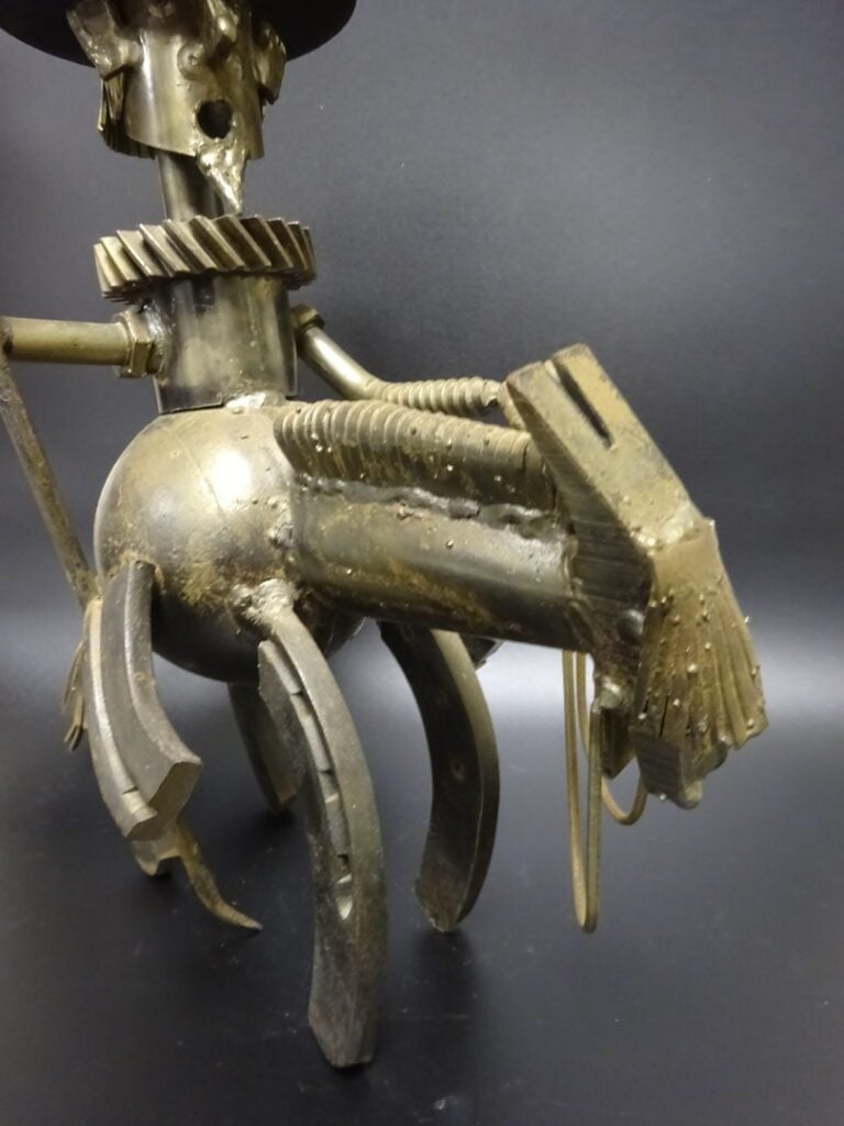 Sancho Pança à cheval en fer forgé. - Hauteur: 40 cm.