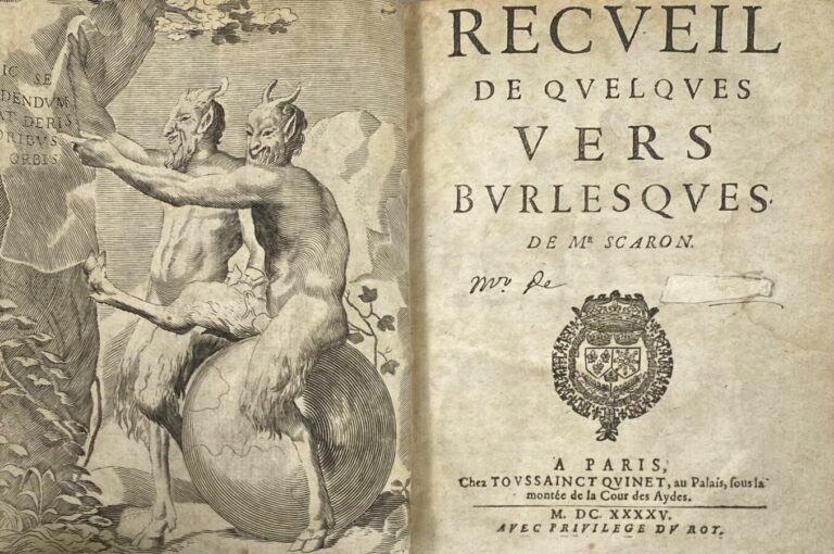 Scarron - Recueil de quelques vers burlesques - Paris, Toussainct Quinet, 1645.…