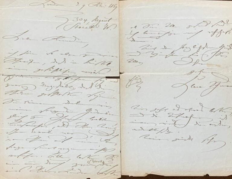 Schumann, Clara 2 l.a.s. - 2 lettres.