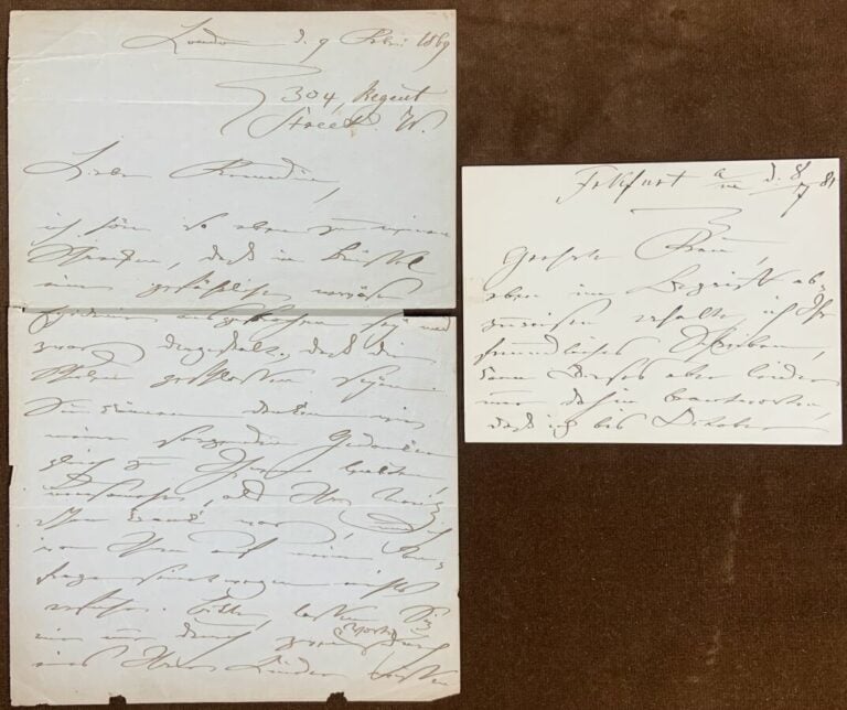 Schumann, Clara 2 l.a.s. - 2 lettres.
