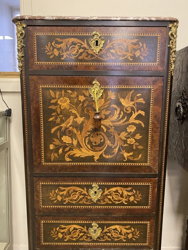 Secretaire à abattants en bois marqueté - Style Napoléon III - (éclats au bois…