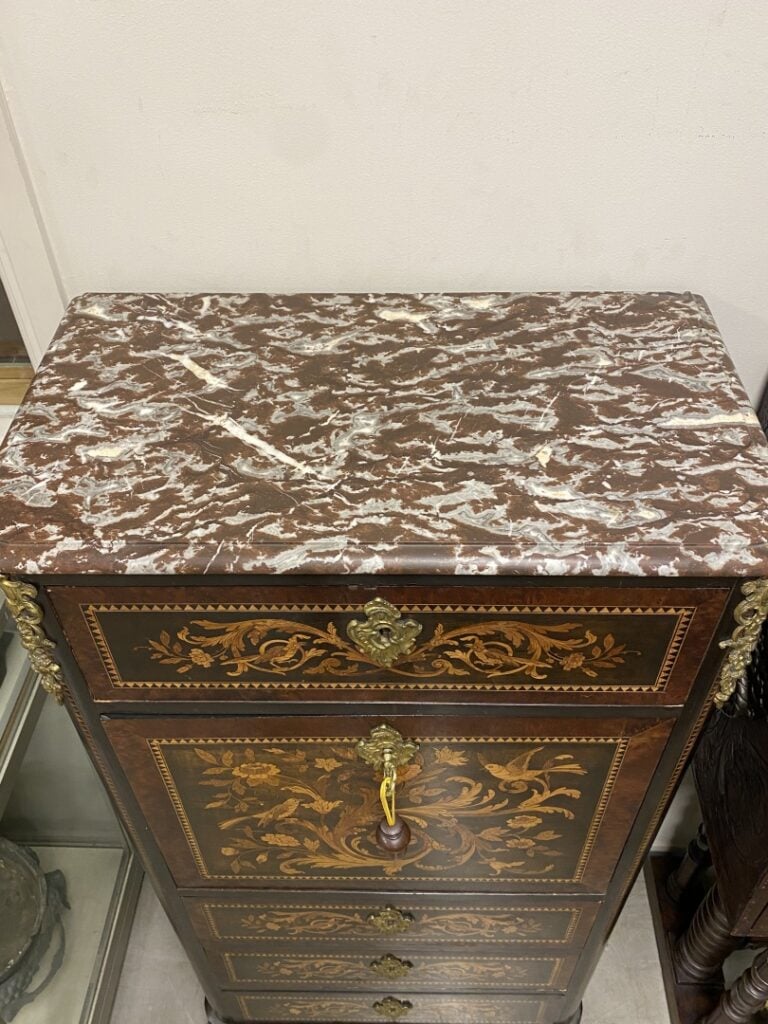 Secretaire à abattants en bois marqueté - Style Napoléon III - (éclats au bois…