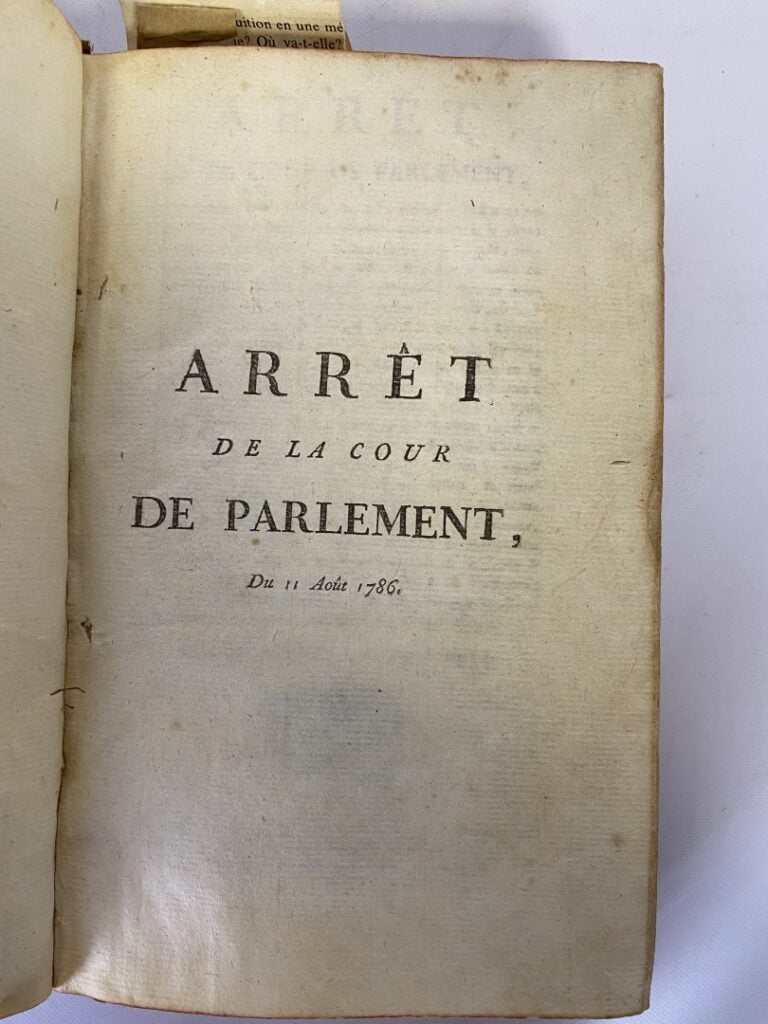 [SEGUIER] : Arrêt de la cour de parlement qui ordonne qu'un imprimé in 4°intitu…