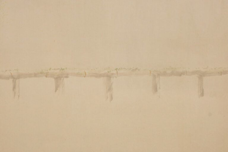Séparateur de pièce byobu à six panneaux avec une peinture continue d'un guerri…