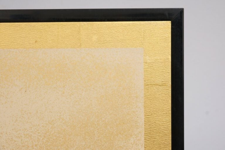 Séparateur de pièce byobu à six panneaux avec une peinture continue d'un guerri…