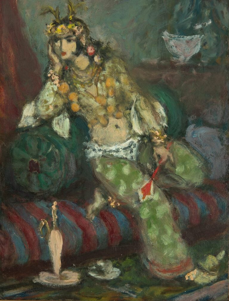 Serge IVANOFF (1893-1983). - Odalisque assise - Huile sur carton. - 35 x 27 cm.…
