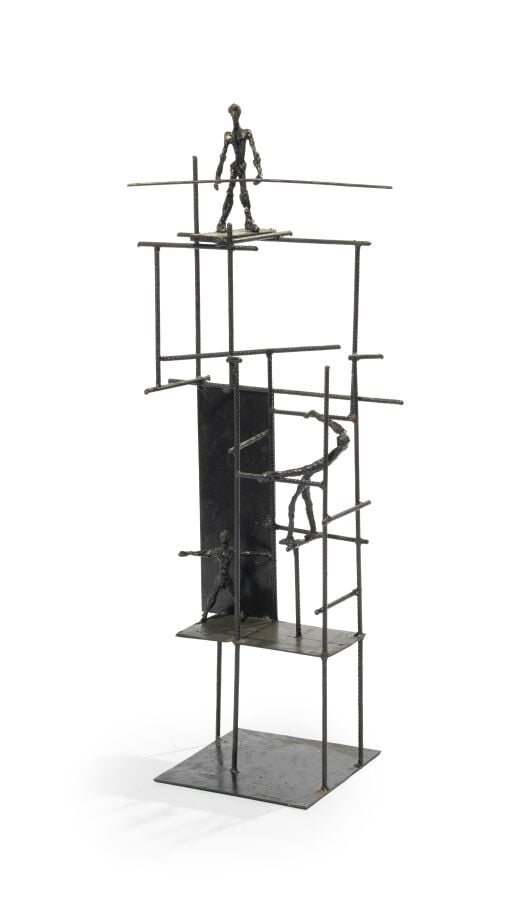 Sergio STOREL (1926-2017) - « Les Constructeurs, » - Sculpture en fer soudé et…