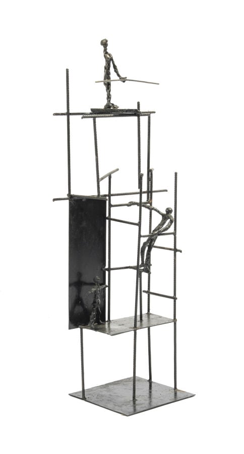 Sergio STOREL (1926-2017) - « Les Constructeurs, » - Sculpture en fer soudé et…