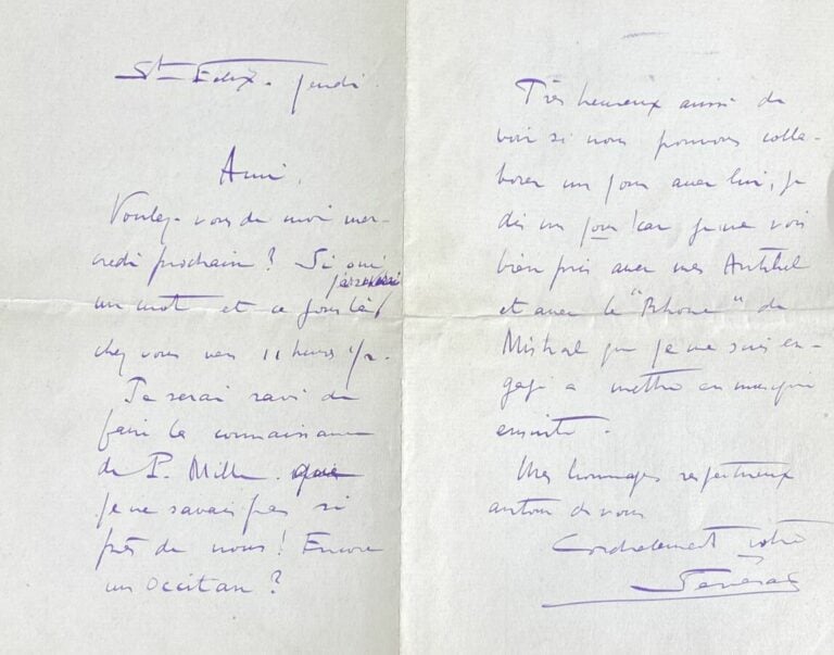 Sévrac, Deodat de 3 L.a.s. - 3 lettres dont une à monsieur de Marliave