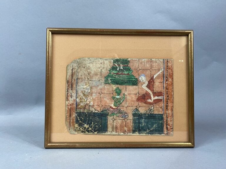 SIAM / THAILANDE - Ensemble de trois peintures sur carton et/ou papier représen…