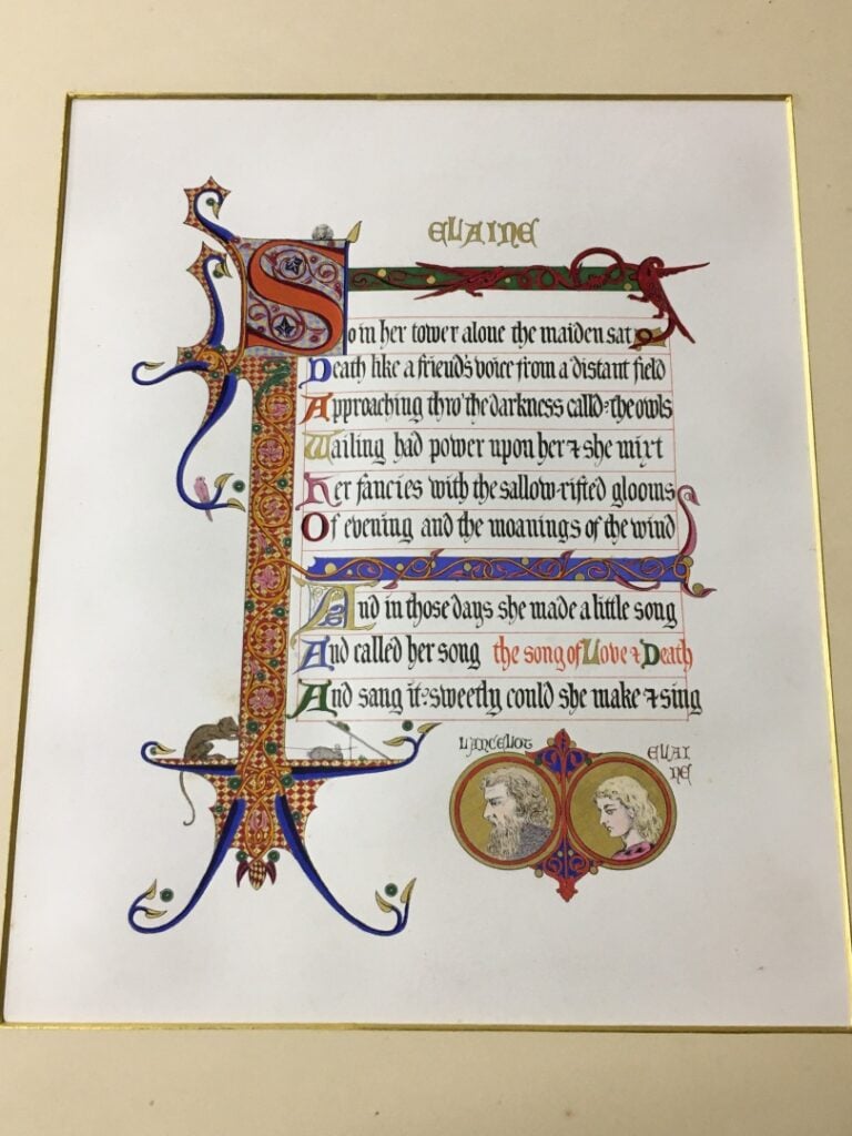 Sir Alfred TENNYSON. - Idylls of the King - Recueil de neuf enluminures en coul…