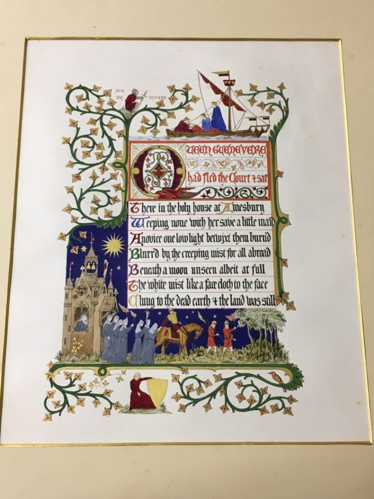 Sir Alfred TENNYSON. - Idylls of the King - Recueil de neuf enluminures en coul…
