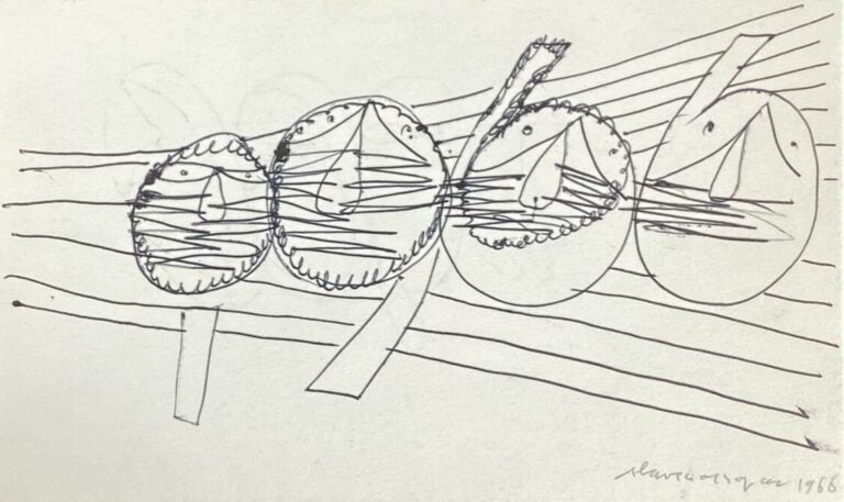Slavko KOPA (1913-1995) - 4 têtes, projet pour une carte de voeux,1966 (?) - En…