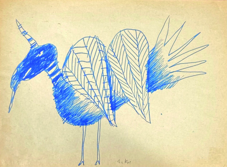 Slavko KOPA (1913-1995) - Animal fantastique, circa 1949-1950 - Encre bleue sur…