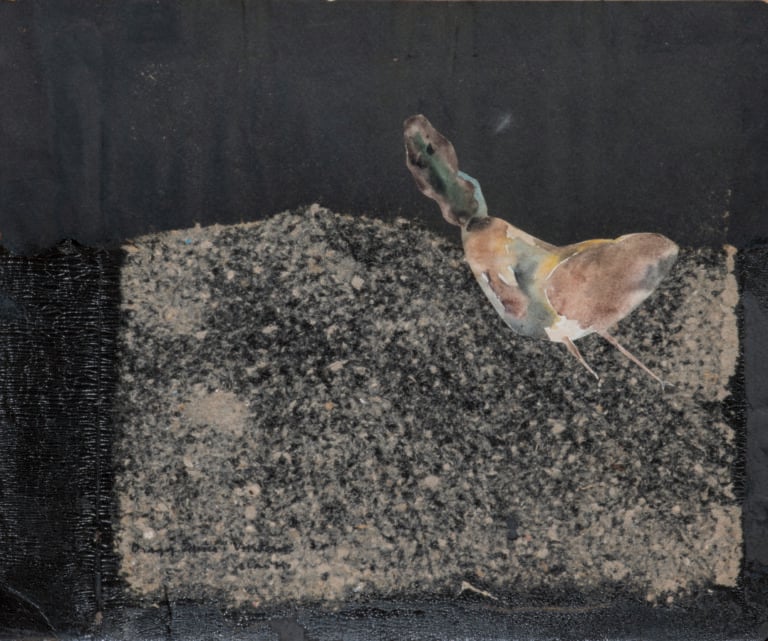 Slavko KOPA (1913-1995) - Composition animalière - Technique mixte et collage s…