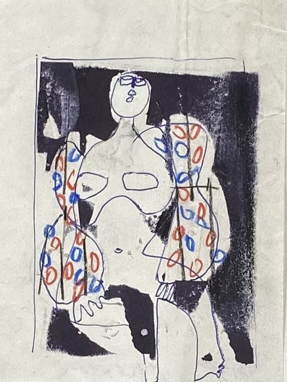 Slavko KOPA (1913-1995) - Composition au personnage - Collage et technique mixt…