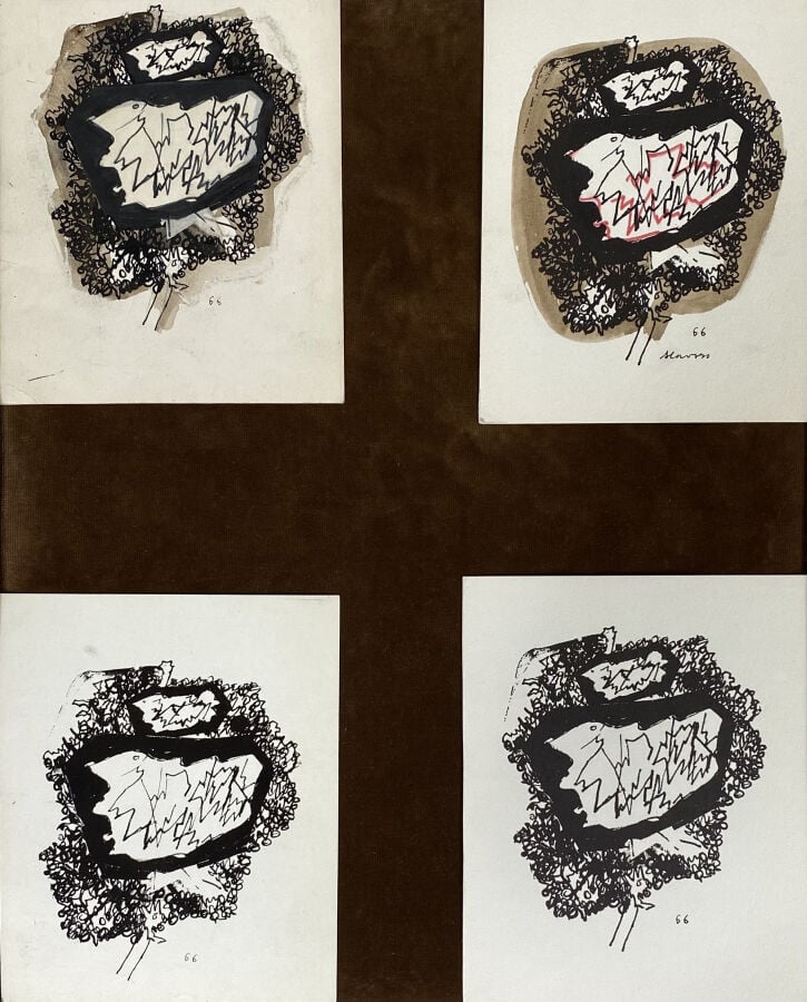 Slavko KOPA (1913-1995) - Composition au personnage - Collage et technique mixt…
