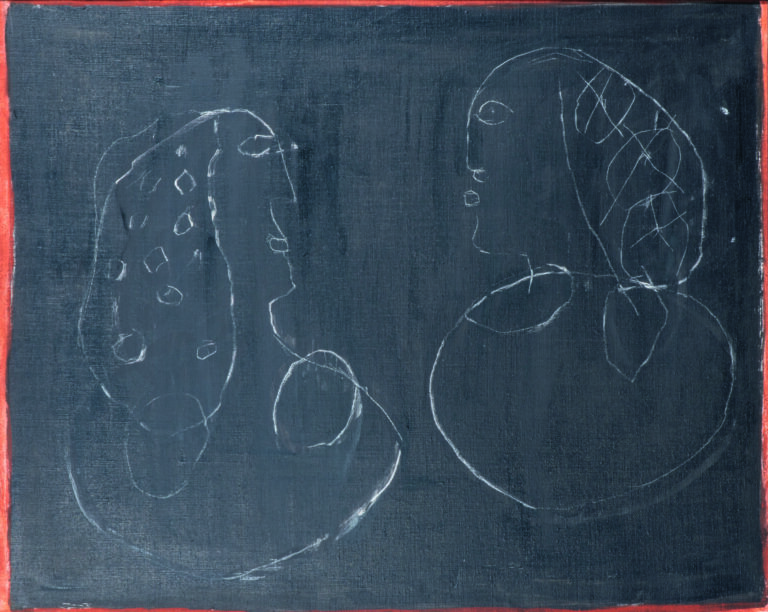 Slavko KOPA (1913-1995) - Deux femmes, 1966 - Grattage sur toile, cachet de la…