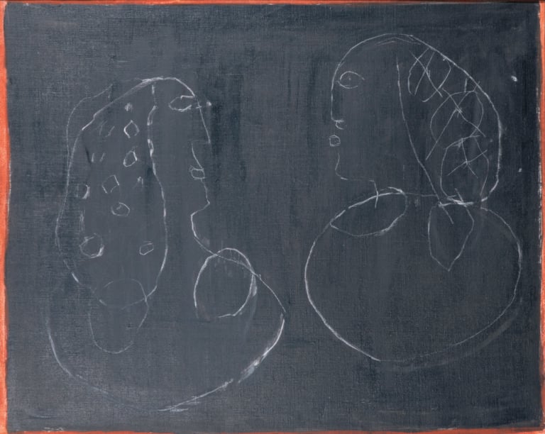 Slavko KOPA (1913-1995) - Deux femmes, 1966 - Grattage sur toile, cachet de la…