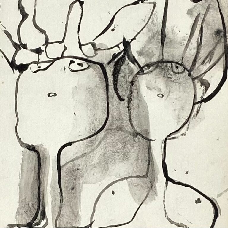 Slavko KOPA (1913-1995) - Deux têtes, 1964 - Encre sur papier, cachet du monogr…
