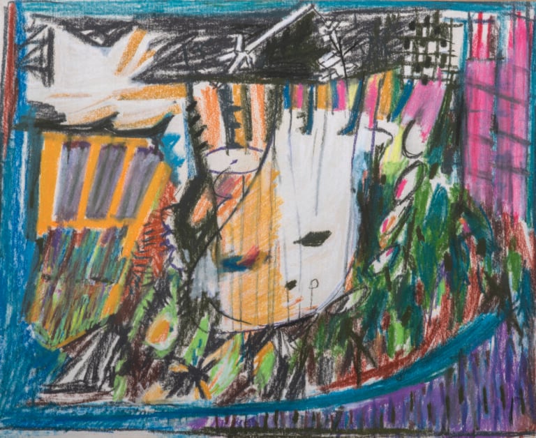 Slavko KOPA (1913-1995) - Femme dans le jardin, 1973 - Pastel sur papier marouf…