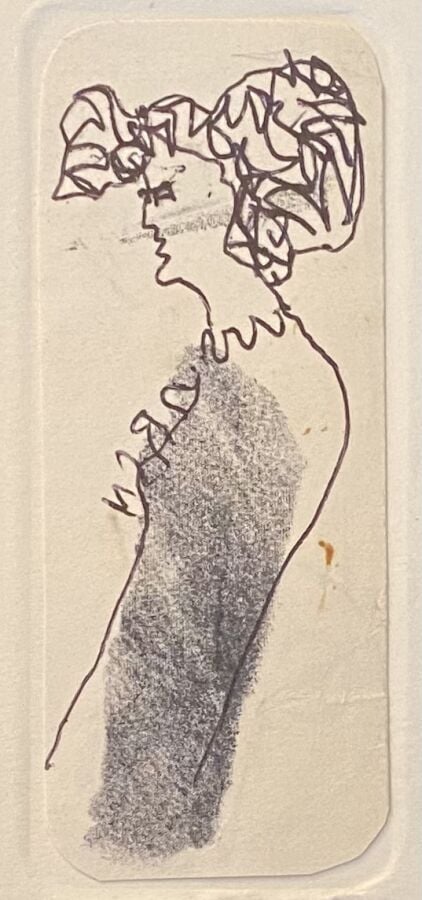 Slavko KOPA (1913-1995) - Femme de profil - Technique mixte sur papier, cachet…
