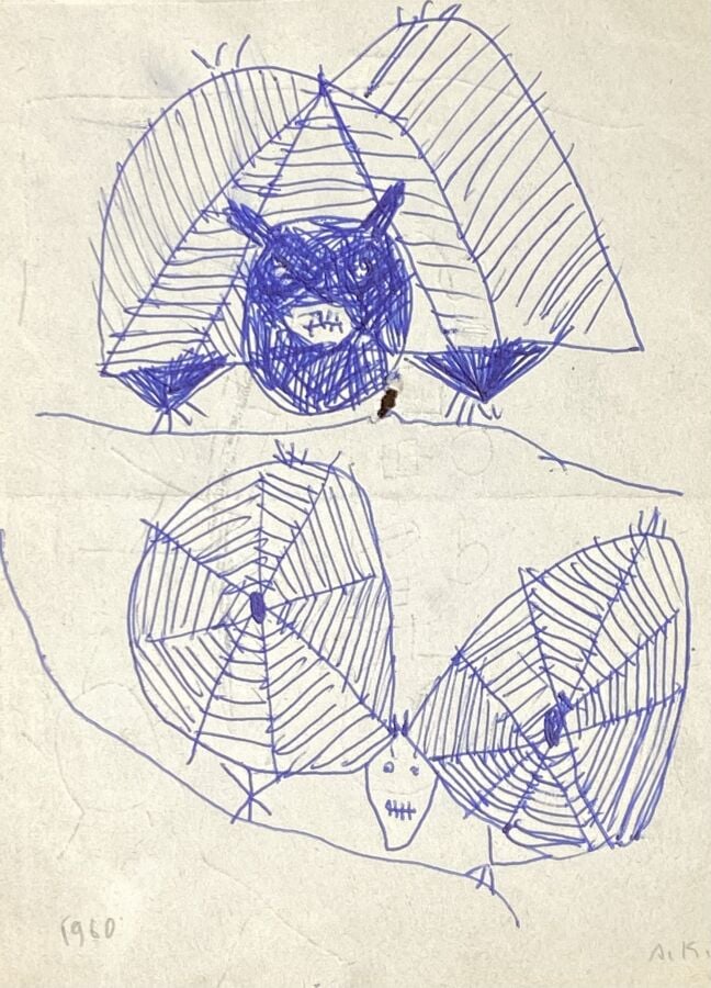 Slavko KOPA (1913-1995) - Femme debout, 1971 - Crayon de couleurs, signé en bas…