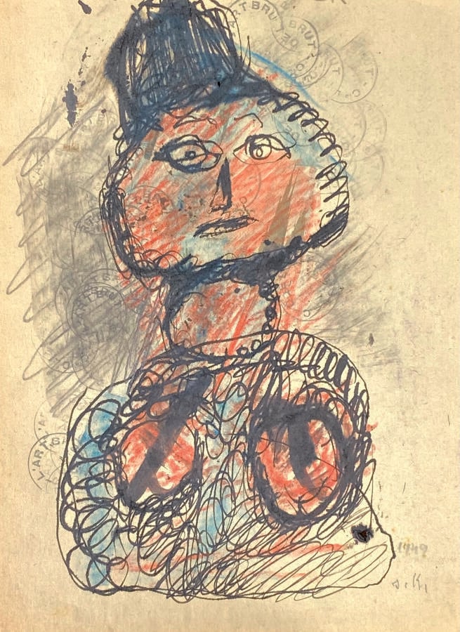 Slavko KOPA (1913-1995) - Femme en buste, 1949-1950 - Technique mixte sur papie…