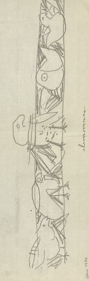 Slavko KOPA (1913-1995) - Frises animaux, circa 1950 - Deux crayons sur papier,…