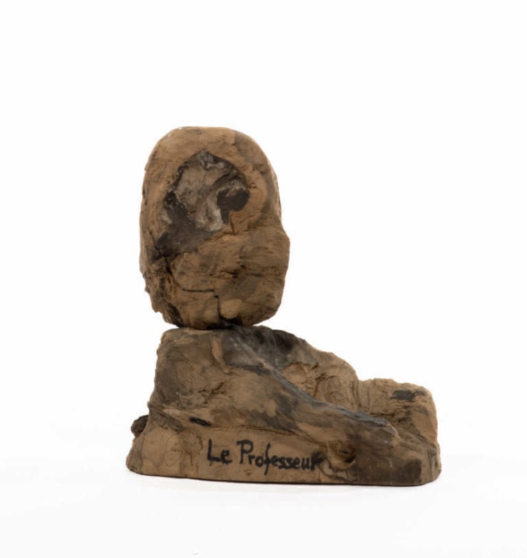 Slavko KOPA (1913-1995) - Le professeur - Bois sculpté, titré sur la base 12,5…