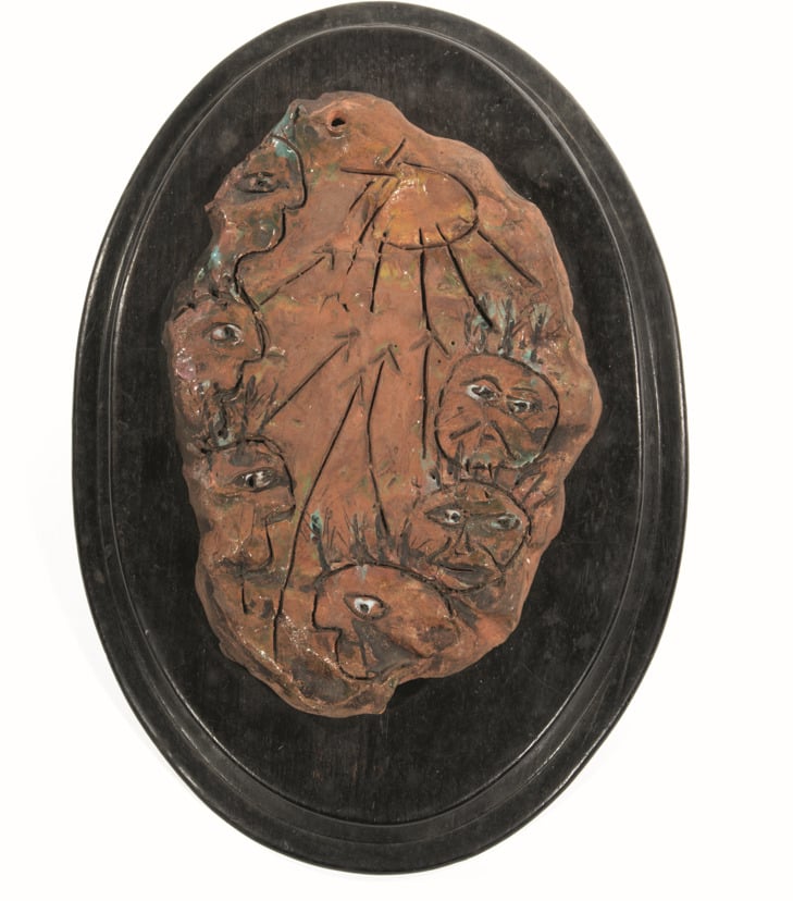 Slavko KOPA (1913-1995) - Les indiens, 1950-1960 - Terre cuite émaillée collée…