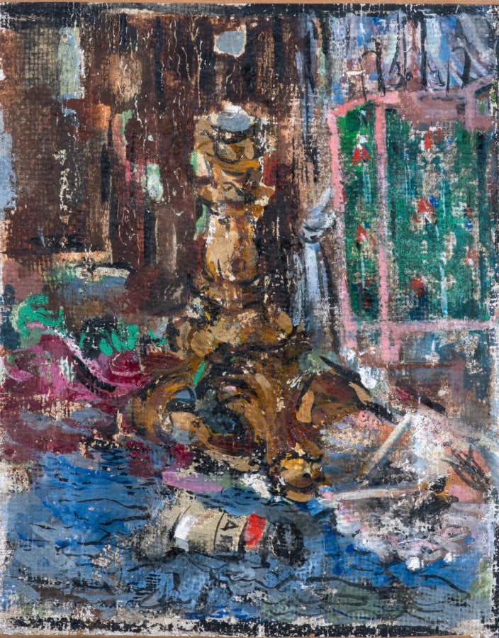Slavko KOPA (1913-1995) - Nature morte au bougeoir,1943 - Huile sur toile, cach…