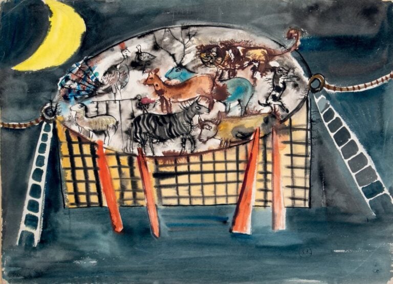 Slavko KOPA (1913-1995) - Nouvelle arche - Technique mixte sur papier, monogram…