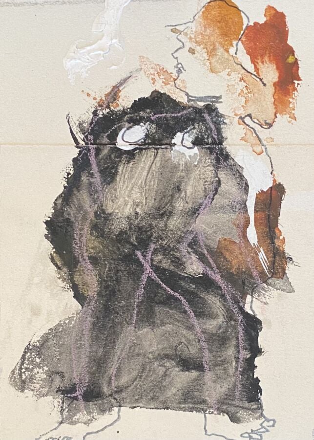 Slavko KOPA (1913-1995) - Personnage - Collage et encre sur carton mince, au do…