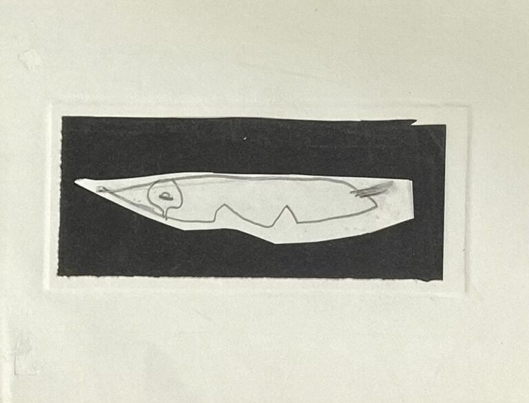 Slavko KOPA (1913-1995) - Personnage - Crayon sur papier découpé, cachet de mon…