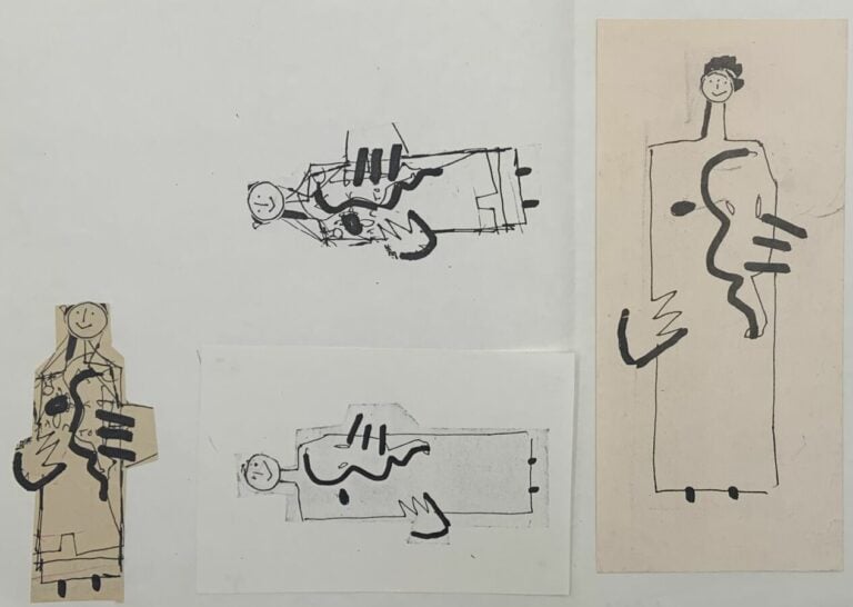 Slavko KOPA (1913-1995) - Personnage - Encre sur papier cartonné découpé, cache…