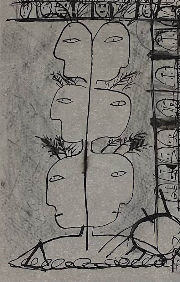 Slavko KOPA (1913-1995) - Personnage - Stylo bille sur papier, cachet du monogr…