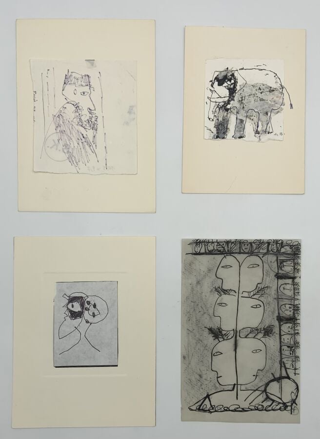 Slavko KOPA (1913-1995) - Personnage - Stylo bille sur papier, cachet du monogr…