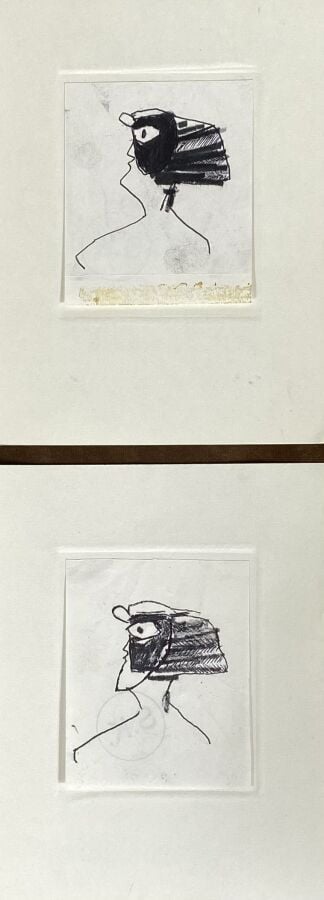 Slavko KOPA (1913-1995) - Personnages de profil - Deux encres sur papier, cache…