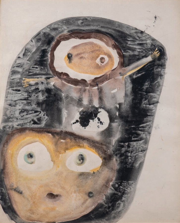 Slavko KOPA (1913-1995) - Peur, 1965 - Technique mixte sur papier, cachet de la…
