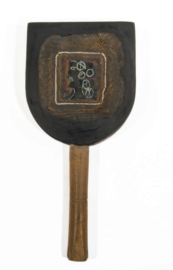Slavko KOPA (1913-1995) - Profil de femme, 1962 - Technique mixte sur pneu coll…