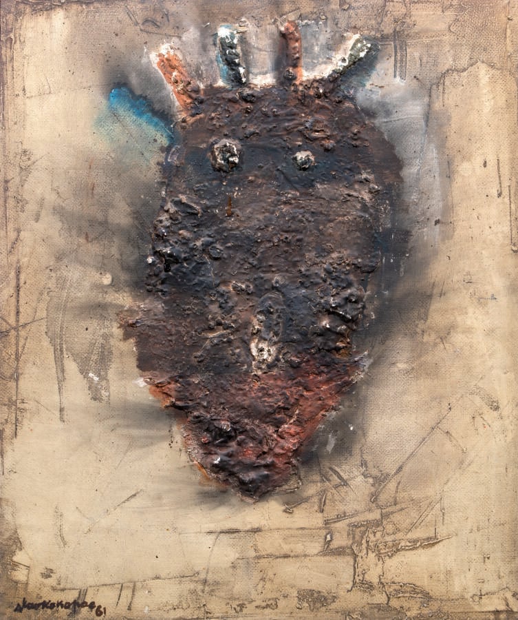 Slavko KOPA (1913-1995) - Tête primaire, 1961 - Peinture vinylique sur isorel,…