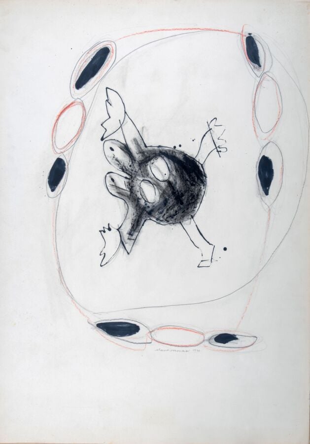 Slavko KOPA (1913-1995) - Tortue à deux têtes, 1970 - Crayon, encre et lavis su…