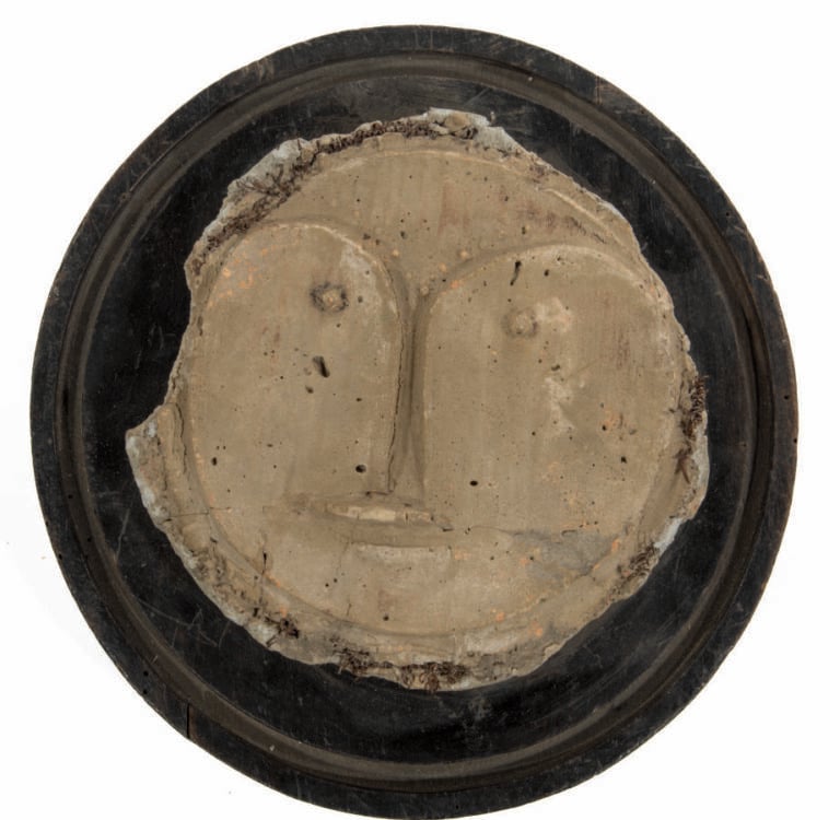 Slavko KOPA (1913-1995) - Visage - Plâtre collé sur un support en bois Diamètre…
