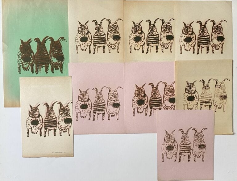 Slavko KOPAC (1913-1955) - Animaux fantastiques - Ensemble de 9 gravures, cache…